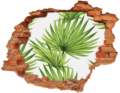 Hole in the wall sticker Tropical leaves