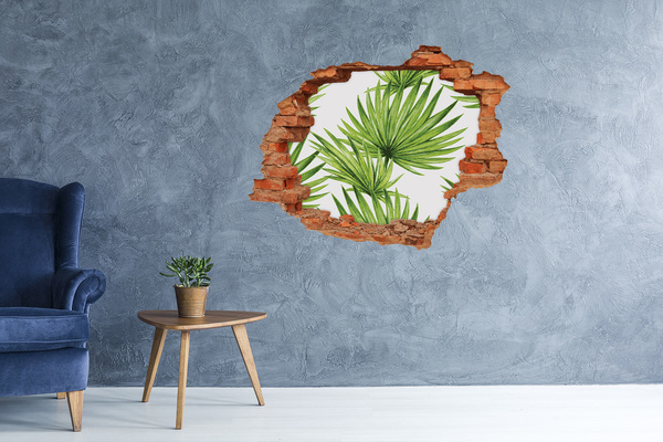 Hole in the wall sticker Tropical leaves