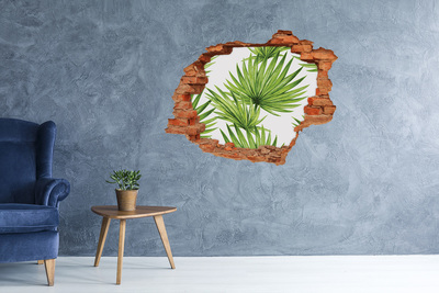 Hole in the wall sticker Tropical leaves