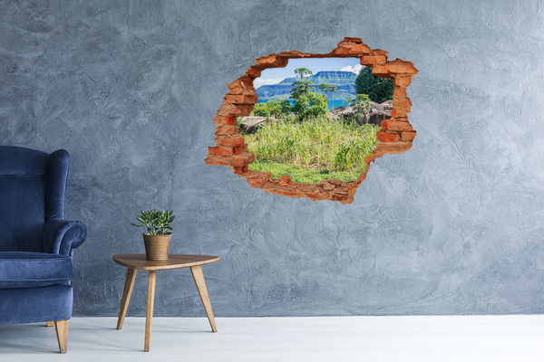 Hole in the wall sticker Tropical landscape behind the hole in the wall