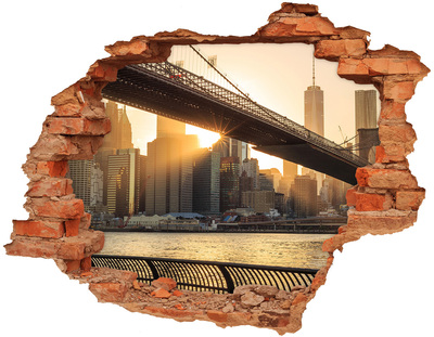 Hole in the wall decal Bridge in the setting sun