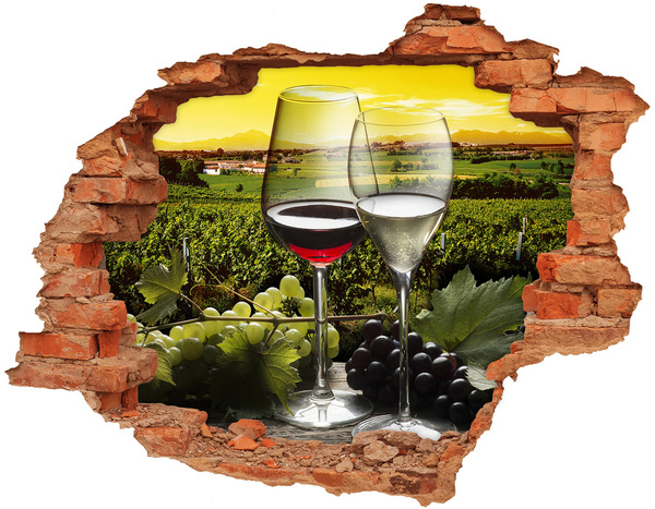 Hole in the wall decal Wine and grapes