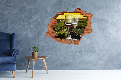 Hole in the wall decal Wine and grapes