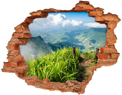Hole in the wall decal A green valley in the mountains