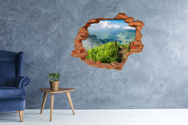 Hole in the wall decal A green valley in the mountains