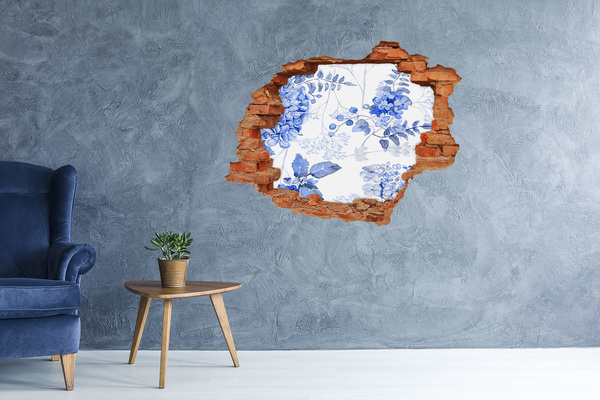 Hole wall sticker Floral pattern