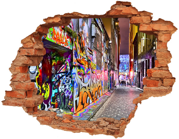 Hole wall sticker Colorful graffiti