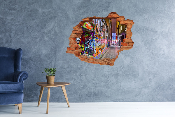 Hole wall sticker Colorful graffiti