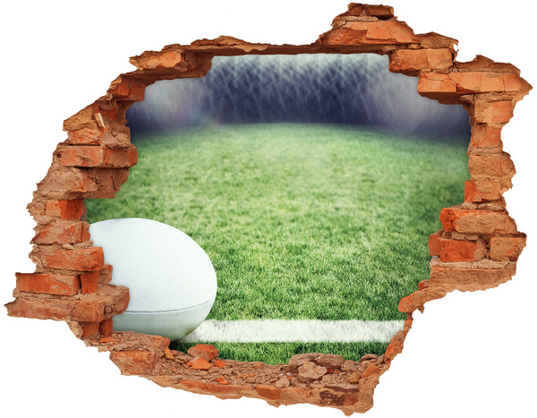 Hole in the wall decal Rugby ball