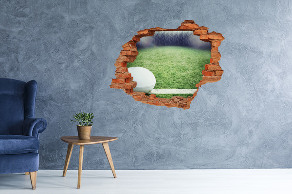 Hole in the wall decal Rugby ball