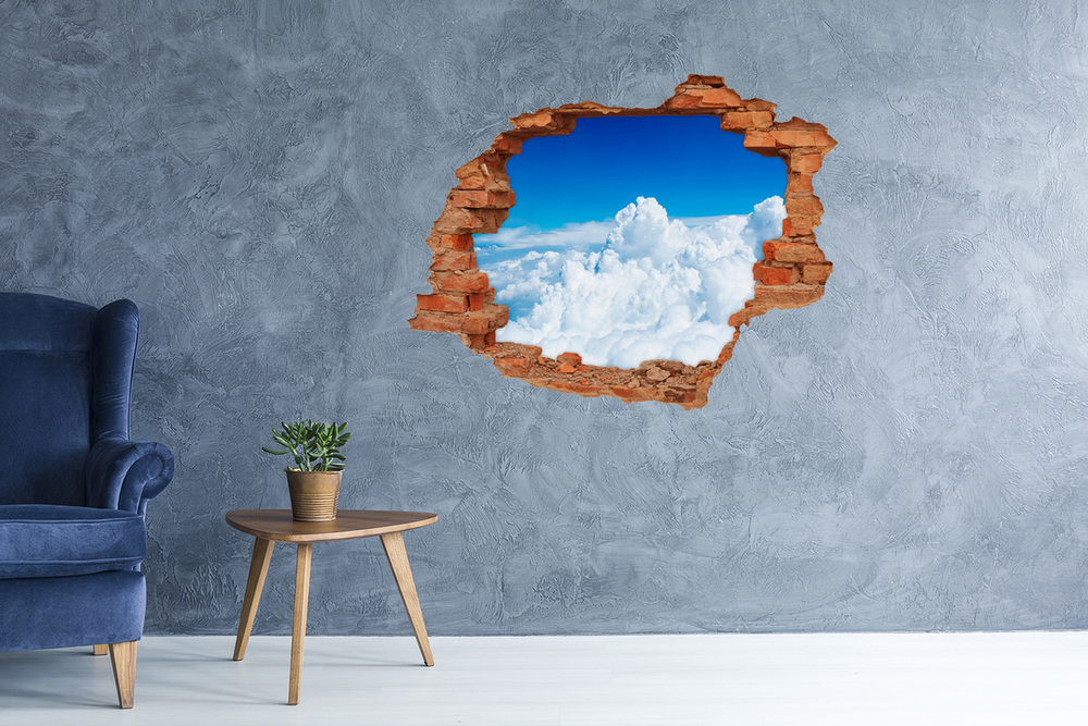 Hole in the wall sticker Bird's flight clouds