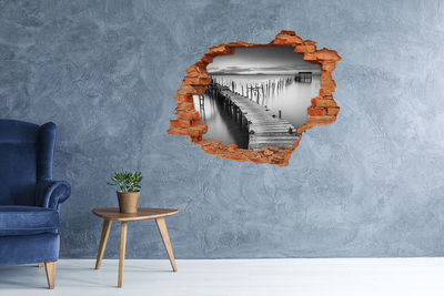 3D wall hole Pier in a foggy setting