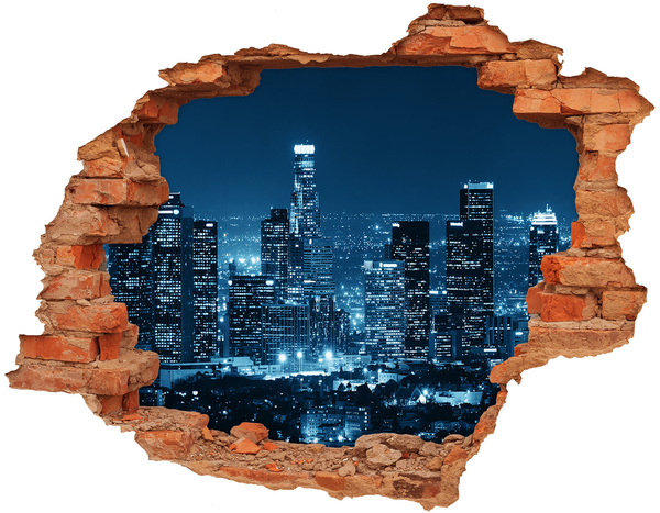 Hole wall sticker Night view of Los Angeles
