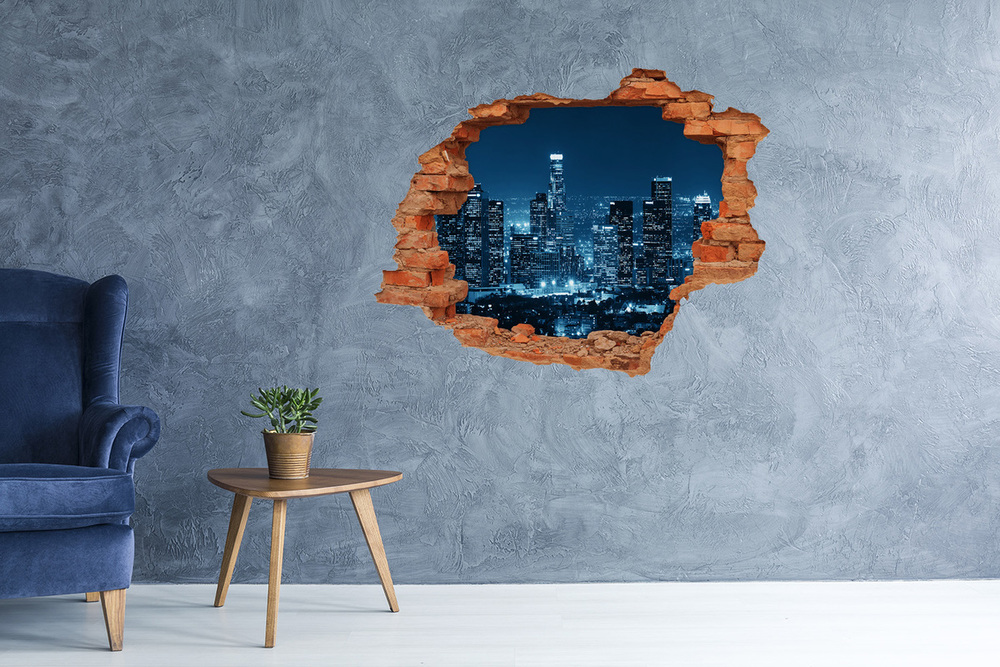 Hole wall sticker Los Angeles at night