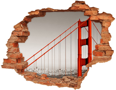 3D wall hole Golden Gate Bridge in San Francisco