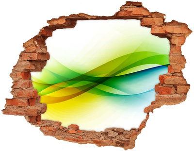 Hole wall sticker Colorful landscape behind the wall