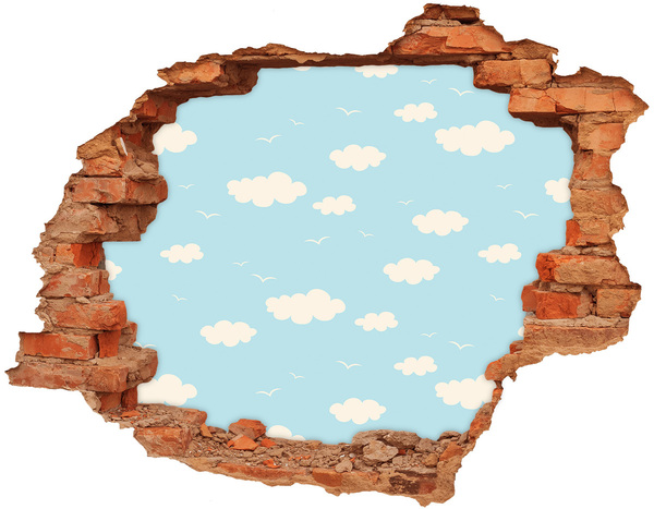 3D wall hole Blue sky with clouds