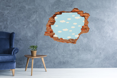 3D wall hole Blue sky with clouds