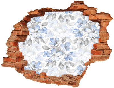 Hole wall sticker Floral pattern through a hole in the wall