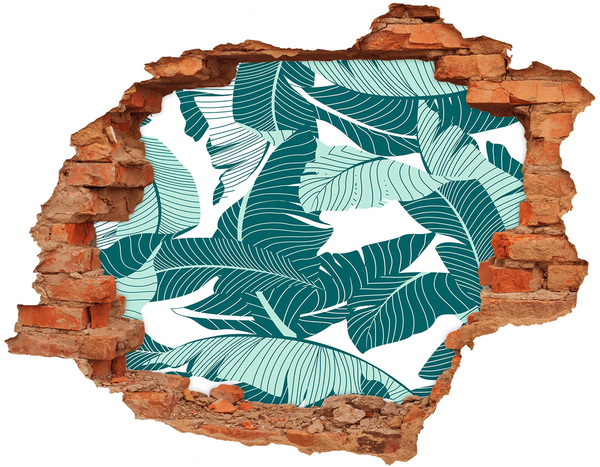 Hole wall sticker A tropical oasis in a ruined wall
