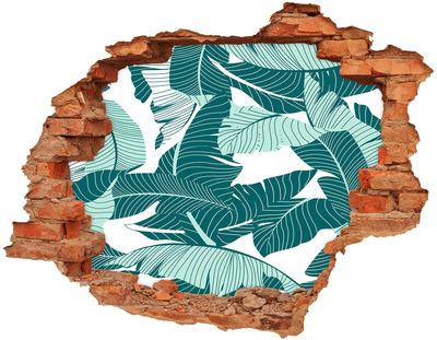Hole wall sticker A tropical oasis in a ruined wall