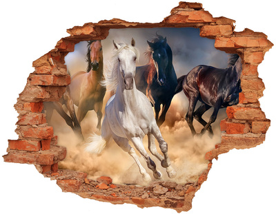 Hole in the wall sticker Galloping Horses Through the Wall