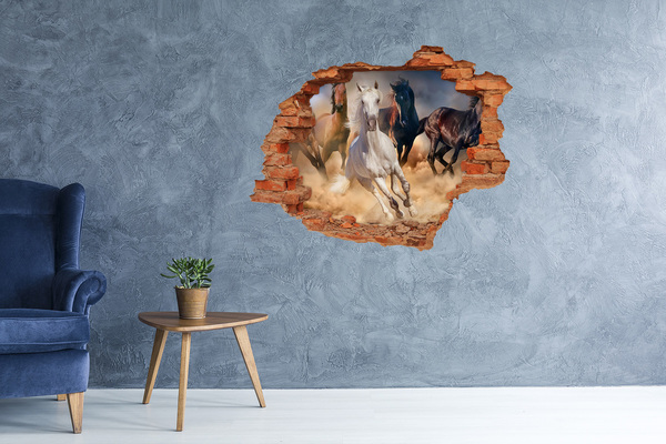 Hole in the wall sticker Galloping Horses Through the Wall