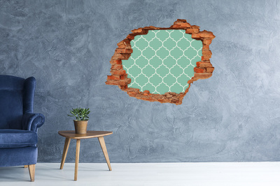 Hole in the wall decal Green mosaic against the background of a damaged wall