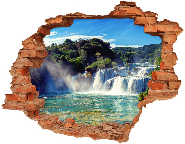 Hole in the wall sticker Waterfalls in Paradise