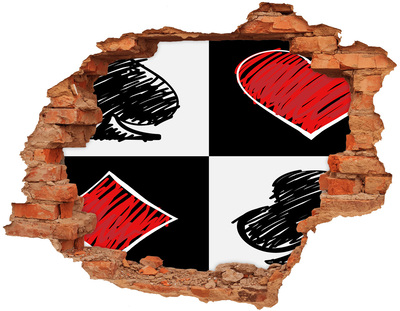 Hole in the wall decal Broken wall with red accents