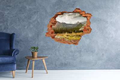 Hole in the wall decal Mountain landscape through a hole in the wall
