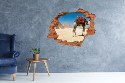 3D wall hole wallpaper Wandering through the desert