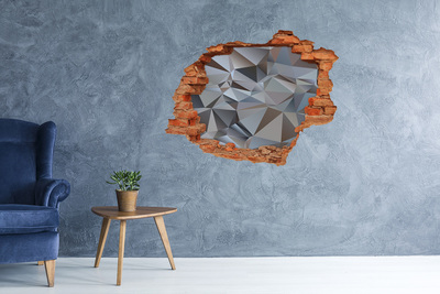 3D wall hole wallpaper Stone hole with geometric shapes