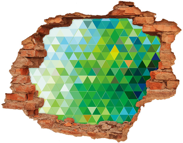 3D wall hole wallpaper Green landscape in a hole in the wall