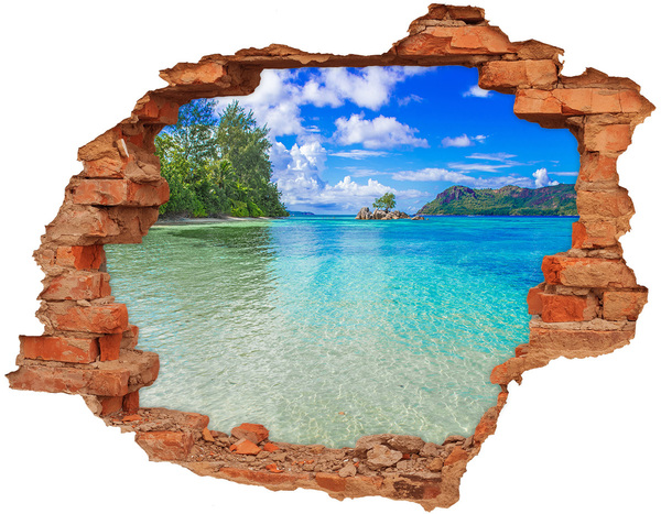 3D wall hole wallpaper Paradise Bay