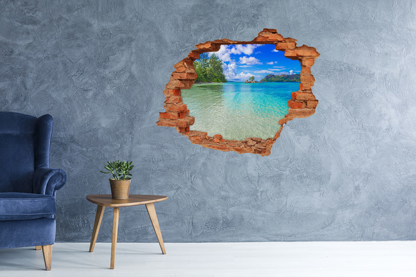 3D wall hole wallpaper Paradise Bay