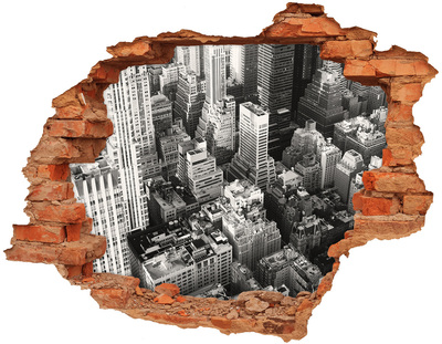 Hole in the wall sticker View of the urban jungle