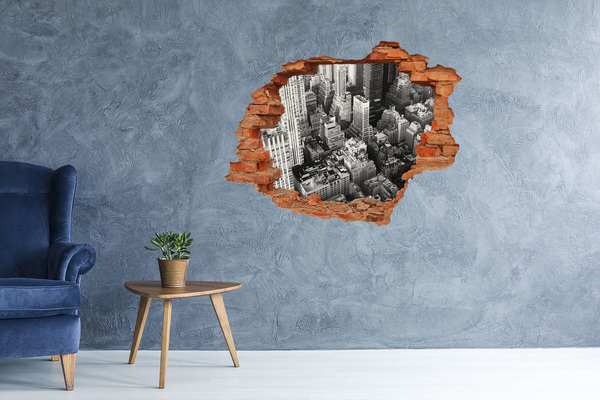 Hole in the wall sticker View of the urban jungle