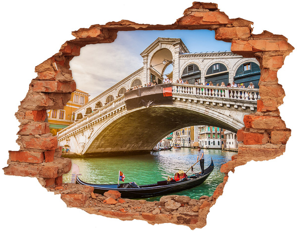 Hole wall sticker Rialto Bridge in Venice