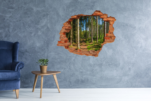 Hole in the wall sticker A forest path in the thicket of trees