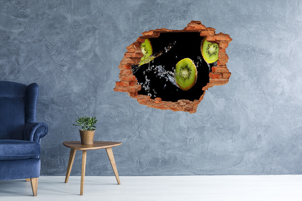 Hole in the wall decal Juicy kiwi in action