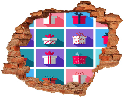 Hole wall sticker Gift surprises