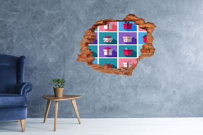 Hole wall sticker Gift surprises