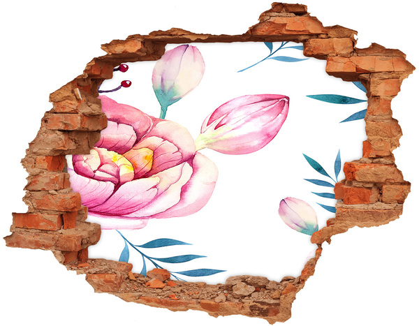 Hole wall sticker Flower Garden in the Golden Frame