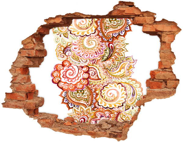 Hole wall sticker Colorful patterns on a concrete background