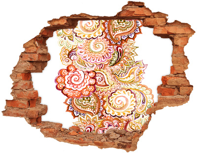 Hole wall sticker Colorful patterns on a concrete background