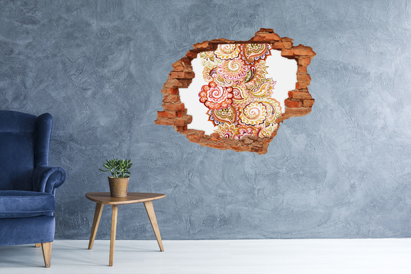 Hole wall sticker Colorful patterns on a concrete background