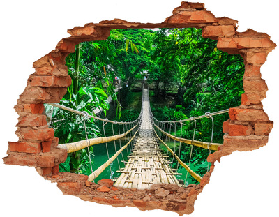 Hole wall sticker Bridge in the jungle