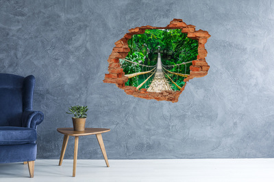 Hole wall sticker Bridge in the jungle