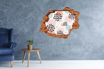 Hole wall sticker A hole in the wall with colorful spots